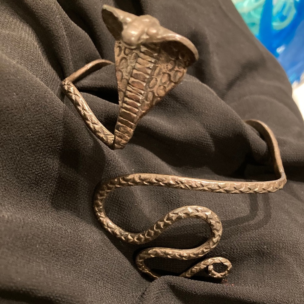 Sterling silver snake arm cuff